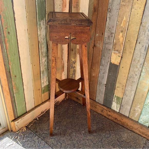 Antique Oak Plant stand solid wood - Picture 2 of 14